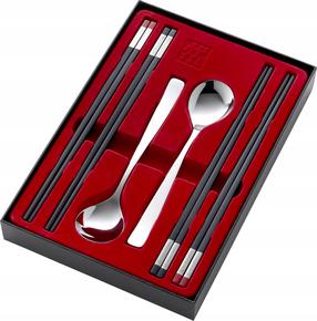 Valgymo lazdelės Zwilling World, sidabro sp./juoda sp., 8 vnt.