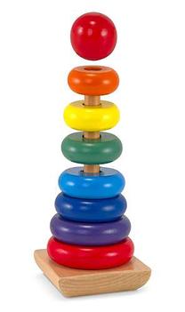 Lavinimo žaislas Melissa & Doug Classic Toy Rainbow Stacker, 21.6 cm, įvairių spalvų