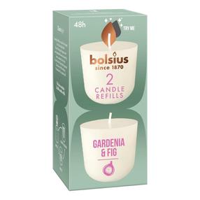 Žvakė, aromatinė Bolsius Clean Light Refills Gardenia & Fig, 24 h, 2 vnt., balta sp.