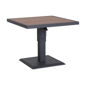 Valgomojo stalas Home4you Parker, ruda sp./pilka sp., 85 cm x 85 cm x 52 - 75 cm