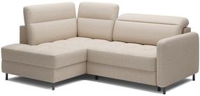 Kampinė sofa - lova Barea, smėlio sp., kairinė, 208 x 160 cm x 100 cm