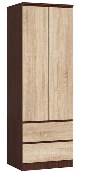 Riidekapp Akord Furniture Factory Star, sonoma tamm v./wenge v., 51 cm x 60 cm x 180 cm