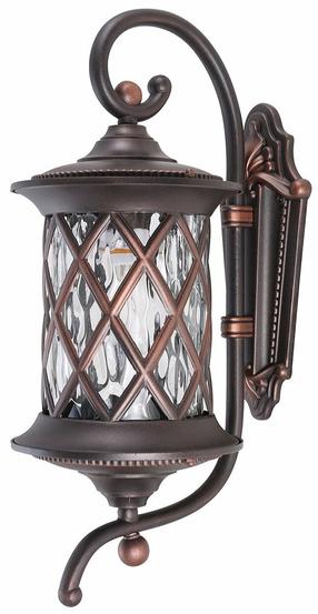 Уличный настенный светильник Nowodvorski Lantern, 25Вт, E27, IP23, медный цв., 18 см x 46 см
