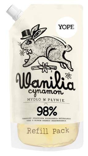 Skystas muilas Yope Vanilla and Cinnamon Refill, 500 ml