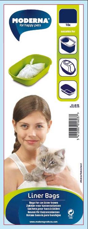 Maišas Moderna Liner Bags, polietilenas (pex), 10 vnt., Skaidri sp.