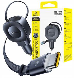 Auto telefona lādētājs Baseus PrimeTrip VR2, 2 x USB Type C, melna krās., 60 W
