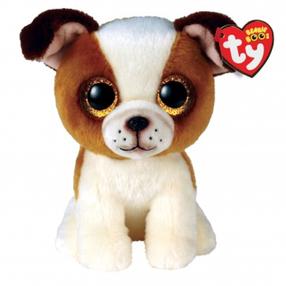 Mīkstā rotaļlieta Meteor Hugo Dog, brūna krās./balta krās., 15 cm