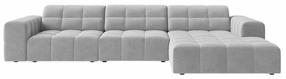 Kampinė sofa Cosmopolitan Design Chicago Bluvel 03, sidabro sp., dešininė, 167 x 294 cm x 78 cm