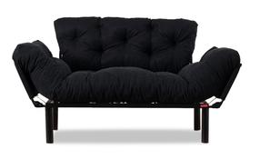 Dīvāns-gulta Hanah Home Nitta 859FTN1215, melna krās., 155 x 85 cm x 73 cm