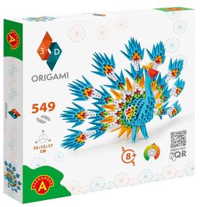 Popierinių figūrų gaminimo rinkinys Alexander 3D Origami Peacok, mėlyna sp./balta sp./raudona sp.