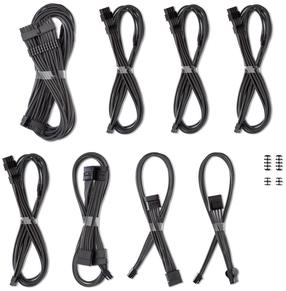 Vads Cablemod C-Series Pro ModMesh Cable Set CM-PCSS-FKIT-NKC-R, melna krās.