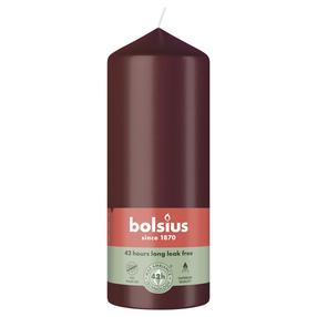Svece, cilindriskas Bolsius Velvet Red, 17 h, sarkana krās.