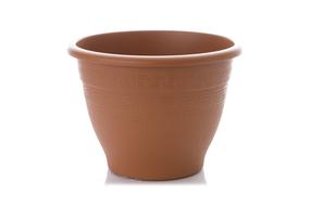 Lillepott Plasticotto, plastik, Ø 22 cm, pruun v.