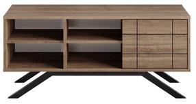 ТВ стол Kalune Design North, черный цв./ореховый цв., 130 см x 58.6 см x 38.6 см