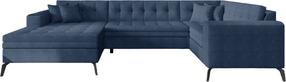 Kampinė sofa Montez Gojo 40, tamsiai mėlyna sp., kairinė, 180 x 340 cm x 93 cm