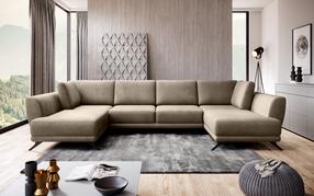Kampinė sofa Larco Nube 20, šviesiai ruda sp., 191 x 362 cm x 90 cm