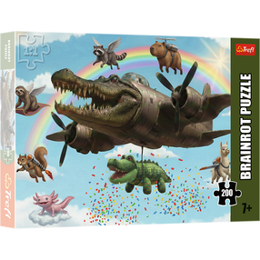 Dėlionė Trefl BrainRots Bombardino Crocodilo 13374, 34 cm x 48 cm, 200 vnt., įvairių spalvų