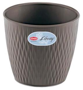 Gėlių vazonas Stefanplast Liberty 87251, plastikinis, Ø 25 cm, pilka sp.