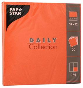 Papīra salvetes Pap Star Daily Collection, 32 cm x 32 cm, oranža krās., 20 gab.