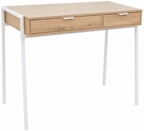 Rakstāmgalds ar atvilktnēm Akord Furniture Factory Zentia, 100 cm x 45 cm, 80.5 cm, balts krās./artisan oak krās.