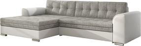 Kampinė sofa Conforti Berlin 01, Soft 17, balta sp./pilka sp., kairinė, 165 x 275 cm x 78 cm