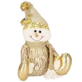 Namų dekoracija, "Sniego senis" Springos Snowman CA0705, 38 cm, aukso sp.