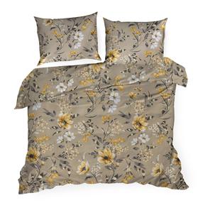 Gultas veļas komplekts PTF-130, oranža krās./pelēka krās./tumši bēša krāsa, 70 x 80 cm, 160 x 200 cm