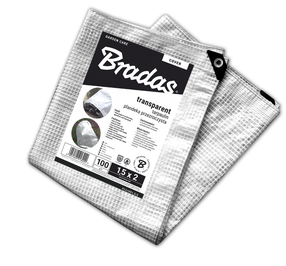 Tentas Bradas Leno Cristal PLC1006/10, skaidri sp./balta sp., 10 m x 6 m