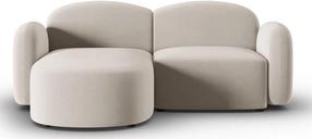 Kampinė sofa Micadoni Home Blair Velvet, smėlio sp., kairinė, 194 x 155 cm x 80 cm