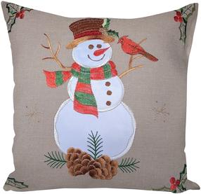 Pagalvės užvalkalas Snowman JCL-428, balta sp./ruda sp./smėlio sp., 40 cm x 40 cm