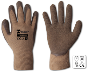 Рабочие перчатки Bradas Grizzly, коричневый цв., 9, 6 шт.