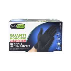 Перчатки одноразовые Gio`style, для взрослых, черный цв., S, 100 шт.