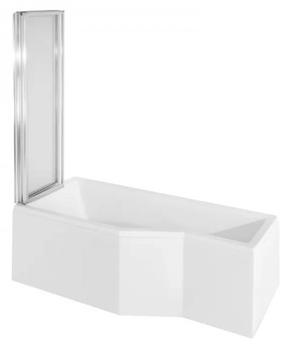 Vonia su sienele, laisvai pastatoma Besco Integra 150 Left, 150 cm x 75 cm x 39 cm, kairinė, balta