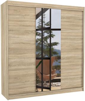 Spinta ADRK Santiago, sonoma ąžuolo sp., 58 cm x 200 cm x 215 cm, su veidrodžiu