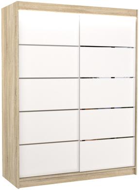 Spinta ADRK Luft LED, balta sp./sonoma ąžuolo sp., 58 cm x 150 cm x 200 cm