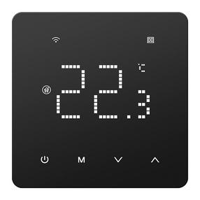 Программируемый термостат отопления Tuya HT260041, встраивается в стену, черный цв., 5 - 60 °С