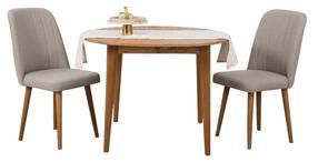 Valgomojo komplektas Kalune Design Vina 1005, kreminė sp./medžio sp.