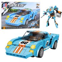 Konstruktorius, automobilis Lean Toys 2in1 Speed, 336 vnt., mėlyna sp.
