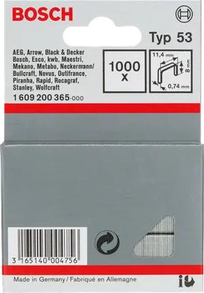 Kabės Bosch, 11.4 mm x 0.74 mm, 1000 vnt.