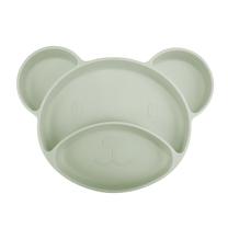Neslystanti lėkštė Canpol Babies Bear, 6+ mėn., silikonas, žalia sp.