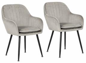 Kėdžių rinkinys ModernHome TH-DC2-4, matinė, juoda sp./šviesiai pilka sp., 50 cm x 53.5 cm x 79 cm, 2 vnt.