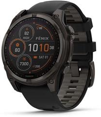 Viedais pulkstenis Garmin Fenix 8 47mm Solar Sapphire 010-02906-11, melns krās.