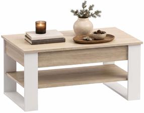 Журнальный столик Akord Furniture Factory Denver, белый цв./дуб сонома цв., 92 см x 52 см x 45 - 58 см