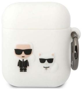 Austiņu futlārs Karl Lagerfeld Airpods 1/2, balta krās.