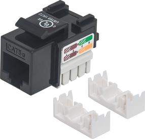 Ühendus Intellinet UTP, Black, Punch-down Cat5e Keystone Jack 210133, valge v./must v.