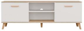 Televizoriaus spintelė Olympo, balta sp./artisan oak sp., 40 cm x 150 cm x 52 cm