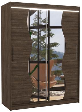 Skapis ADRK Renzo LED, brūna krās., 58 cm x 150 cm x 200 cm, ar spoguli