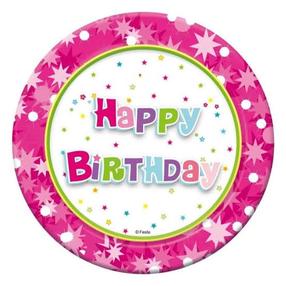 Vienreizējās lietošanas šķīvis Aster Happy Birthday, Ø 18 cm, 6 gab.