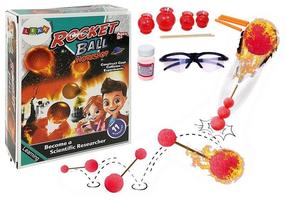 Dinamisks zinātnes rotaļu komplekts Lean Toys Rocket Ball Workshop, sarkana krās.