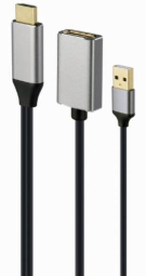 Kabelis Gembird A-HDMIM-DPF-02 HDMI A male, Displayport, 0.1 m, sidabro sp./juoda sp.